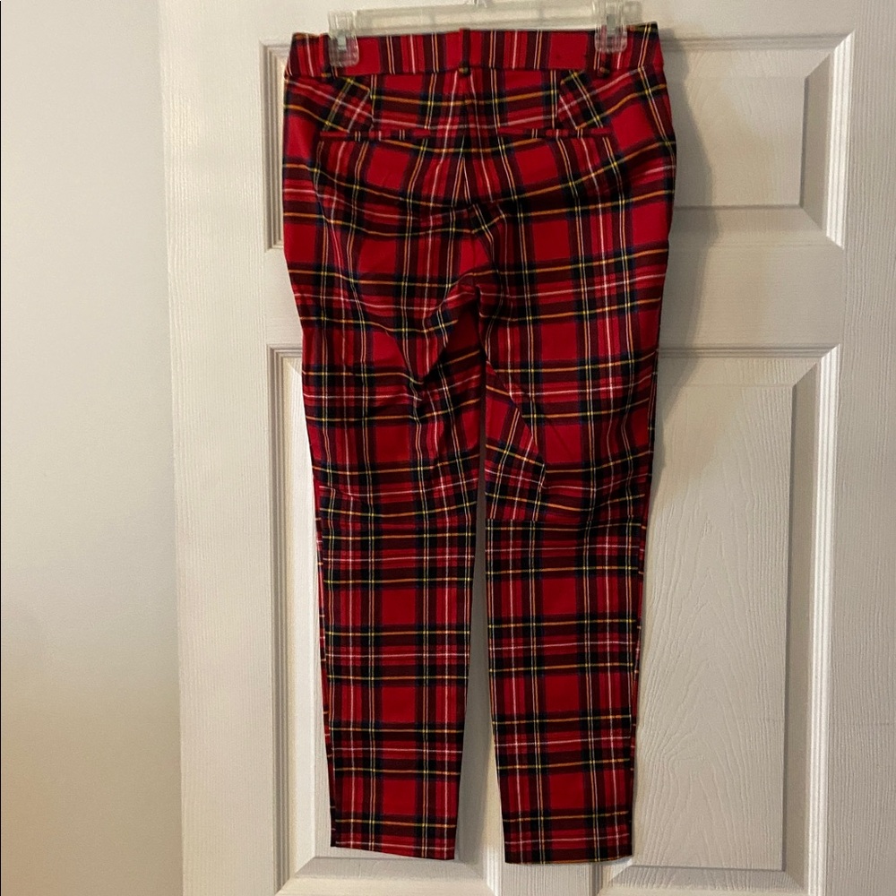 J. Crew Red Plaid Women’s Winnie Dress Pants size 2 brand new inseam 25” - Picture 4 of 8